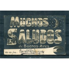 CIUDAD DE BUENOS AIRES ANTIGUA TARJETA POSTAL 1904 TIPO GRUSS AUS